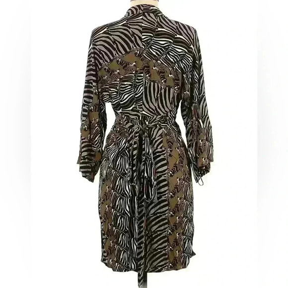 Banana Republic Issa collection Zebra Print Bow& Tie Mini Silhouette Dress Sz 6 - Picture 7 of 10